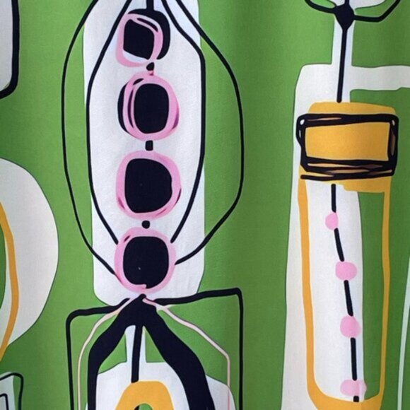 Green Retro Print Men's Hawaiian Style Shirt - Size 3XL - Picture 4 of 6